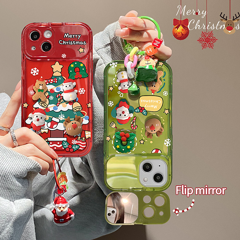Christmas Tree Pendant Flip Mirror Phone Case Cover | OFCase093