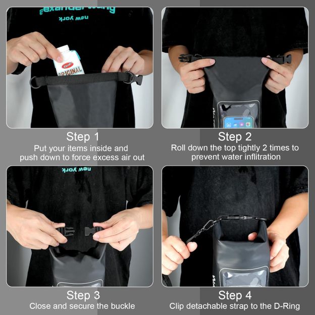 Personalized 2L Waterproof Phone Bag Backpack with Integrated Clear Phone Pouch | OFBag07