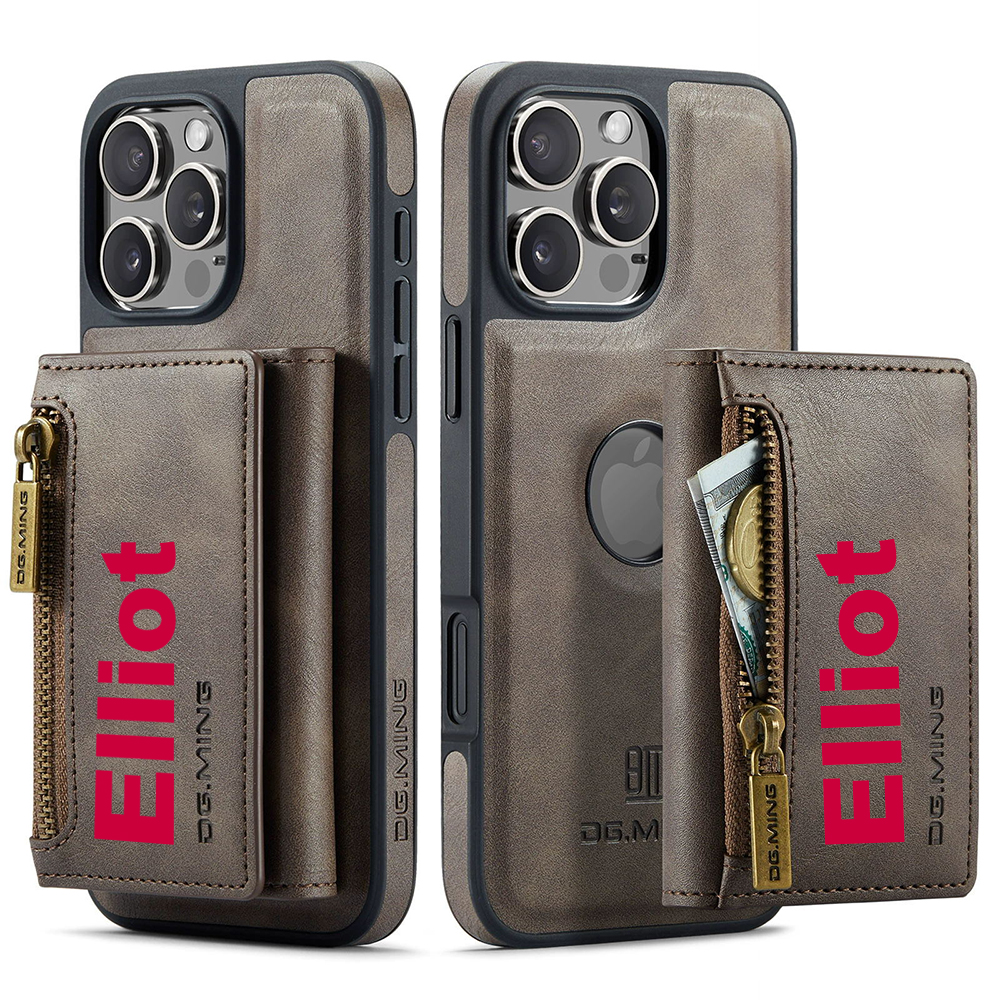 Personalized Leather 2-in-1 Detachable Magnetic Wallet Phone Case | OFCase147