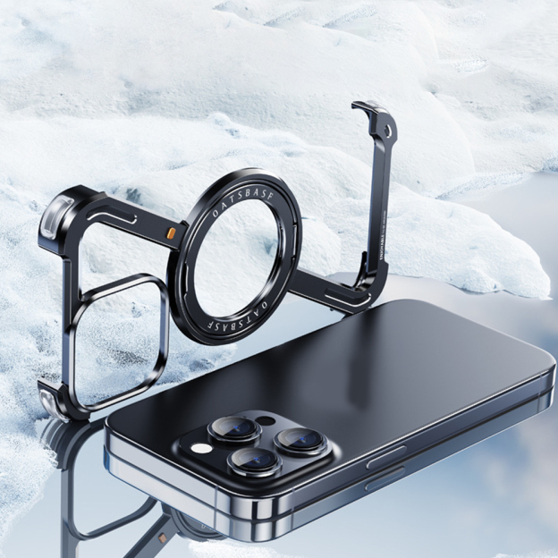 360° Rotation Kickstand MagSafe Aluminum Metal Frameless Z Design Bumper Phone Case for iPhone & Samsung Phone | OFCase158