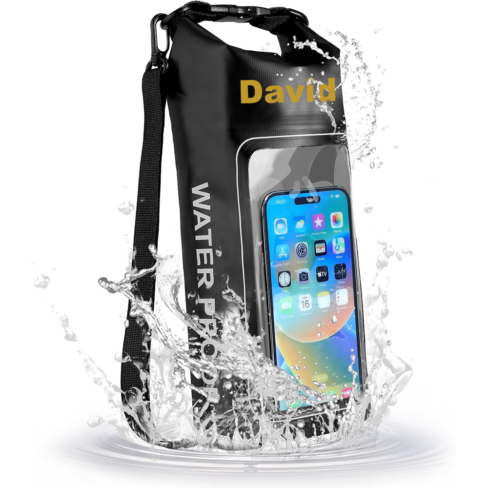 Personalized 2L Waterproof Phone Bag Backpack with Integrated Clear Phone Pouch | OFBag07