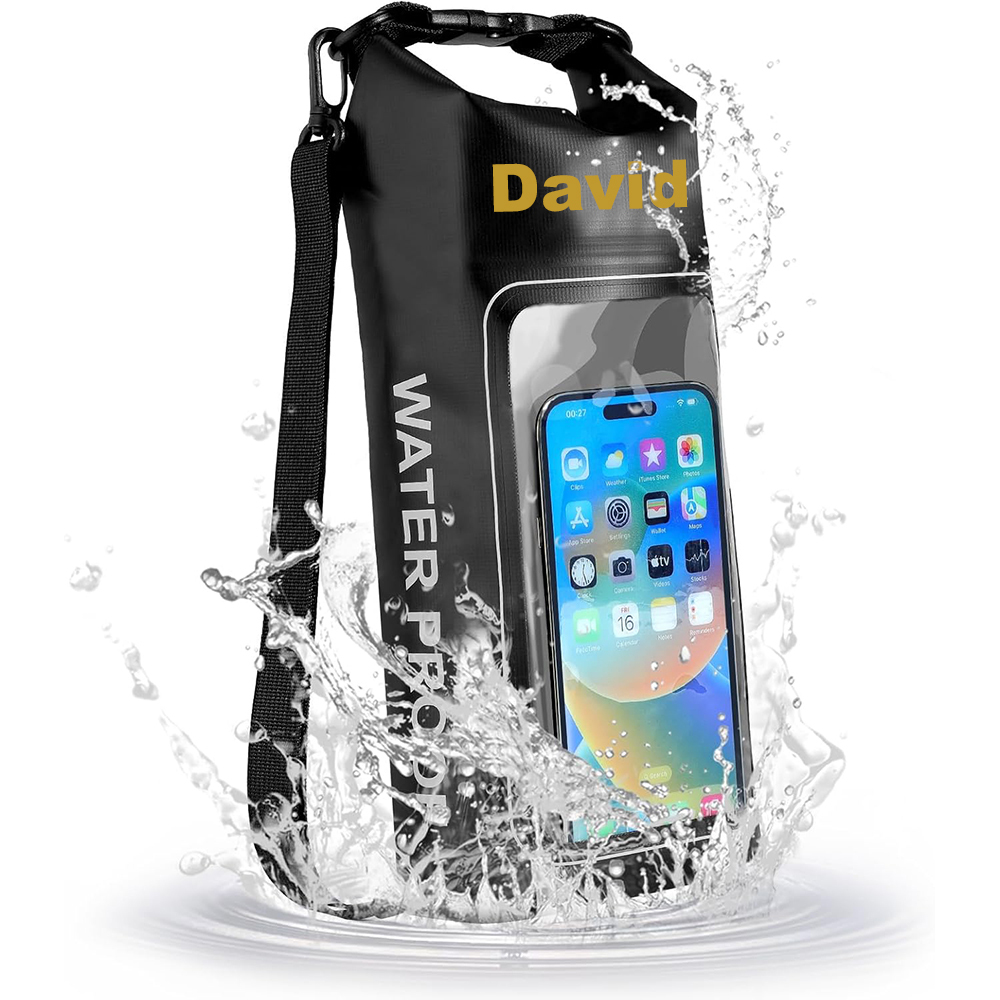 Personalized 2L Waterproof Phone Bag Backpack with Integrated Clear Phone Pouch | OFBag07