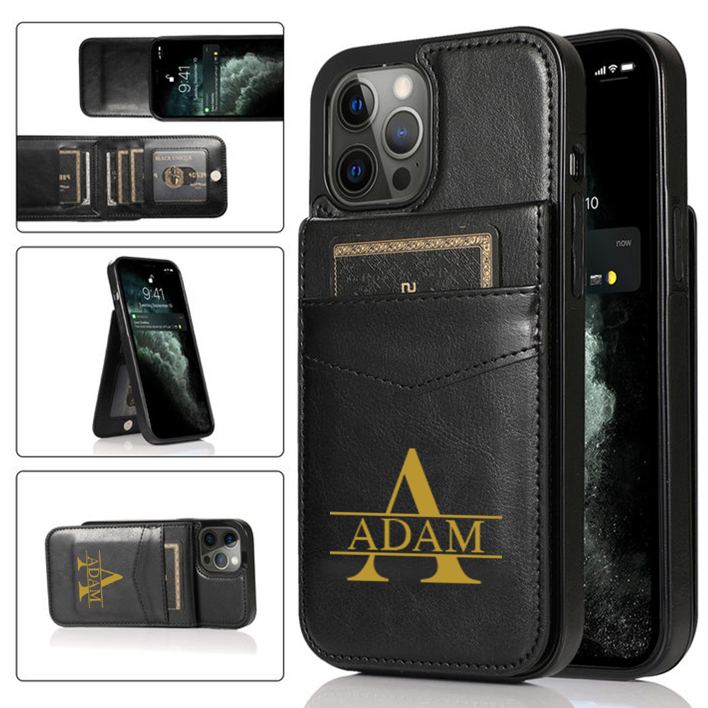 Personalised Monogram Leather Detachable Wallet Phone Case | OFCase138