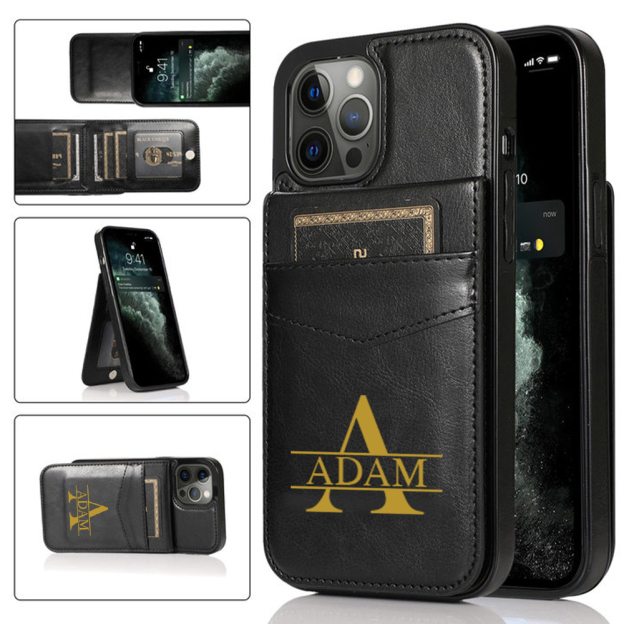 Personalised Monogram Leather Detachable Wallet Phone Case | OFCase138