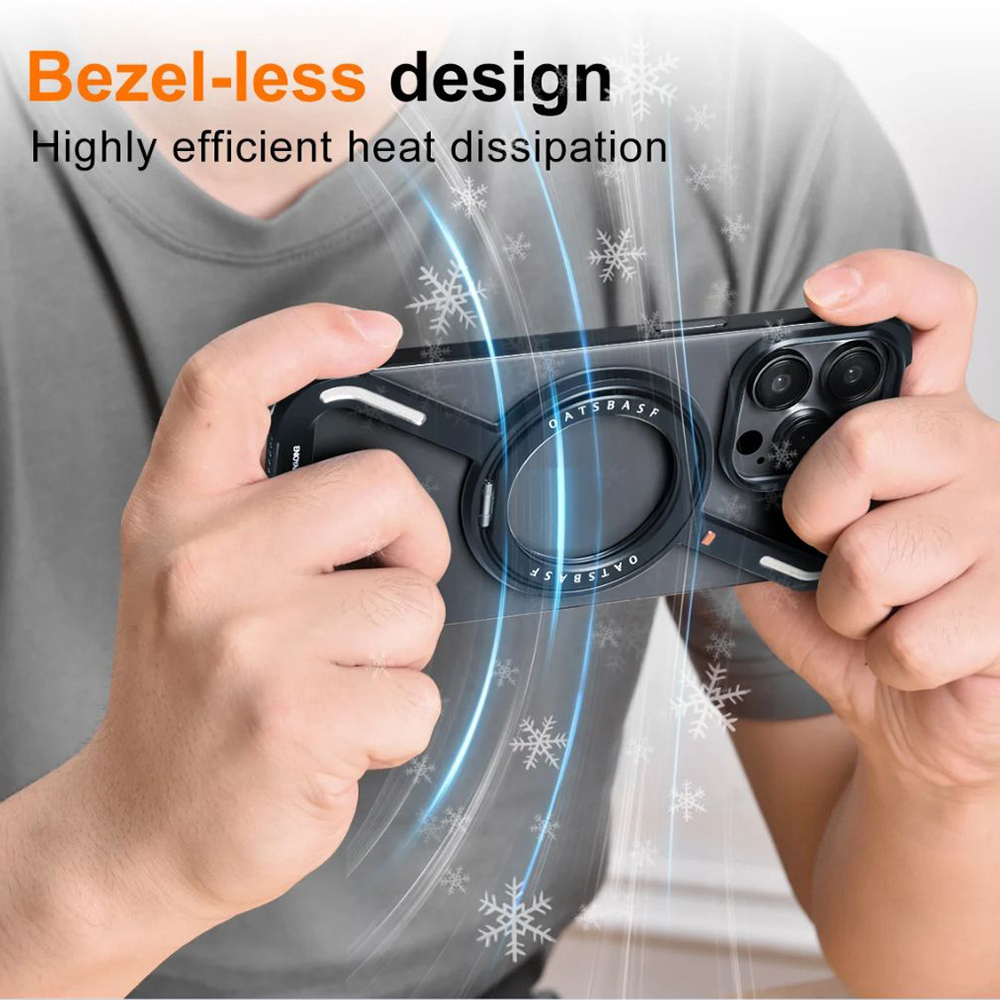 360° Rotation Kickstand MagSafe Aluminum Metal Frameless Z Design Bumper Phone Case for iPhone & Samsung Phone | OFCase158