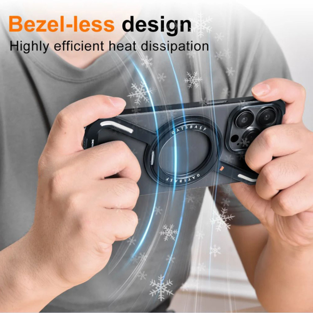 360° Rotation Kickstand MagSafe Aluminum Metal Frameless Z Design Bumper Phone Case for iPhone & Samsung Phone | OFCase158