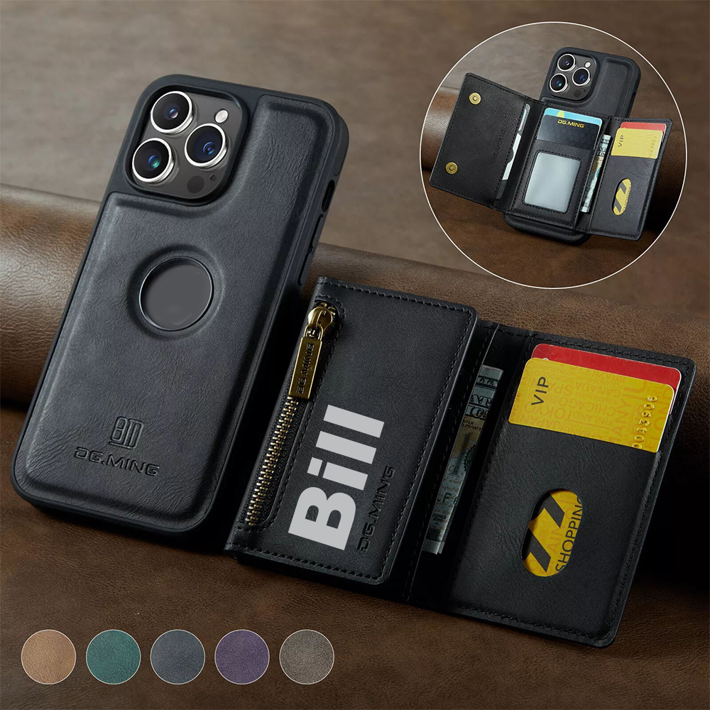 Personalized Leather 2-in-1 Detachable Magnetic Wallet Phone Case | OFCase147