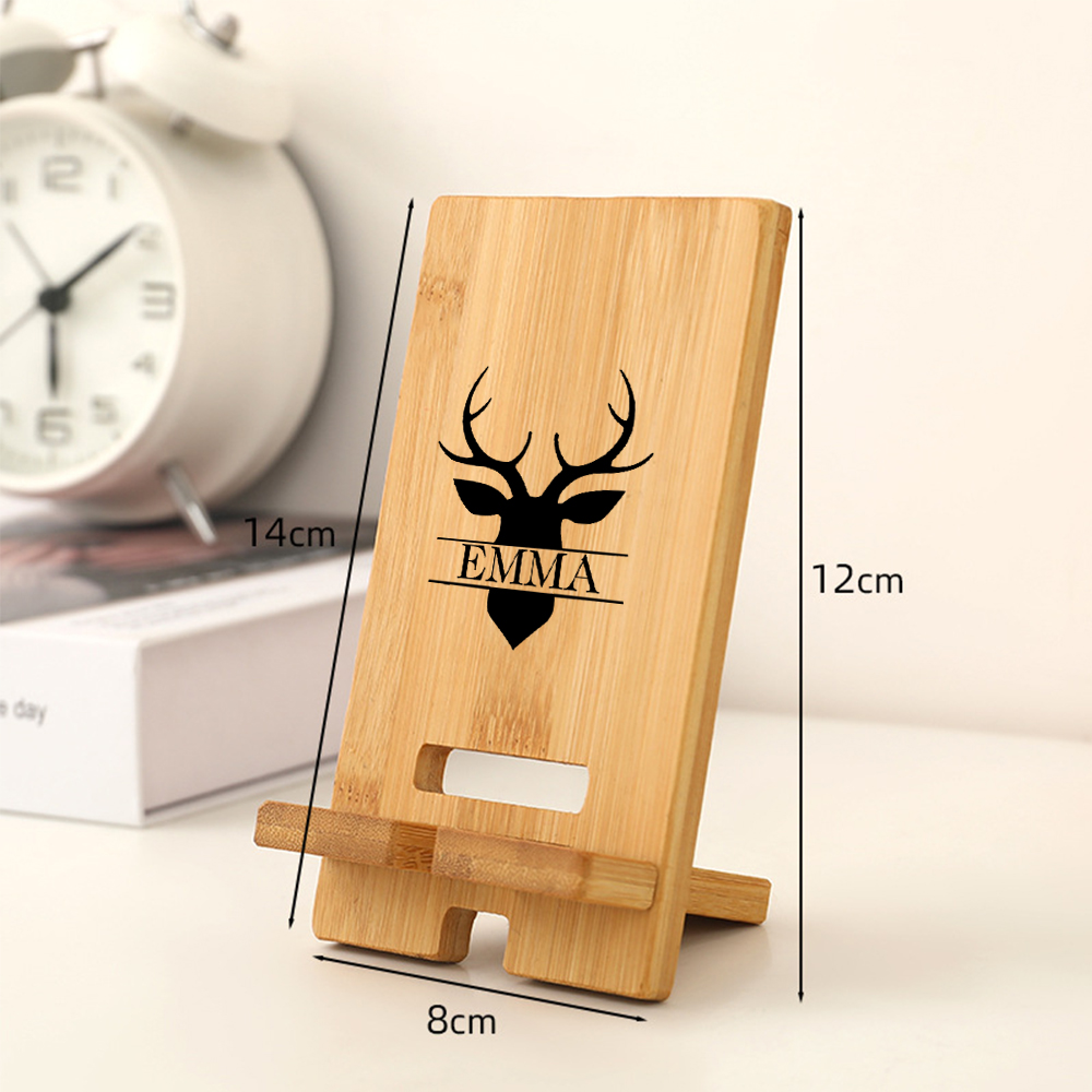 Personalized Monogram Engraving Wood Phone/Pad Holder | OFStand05