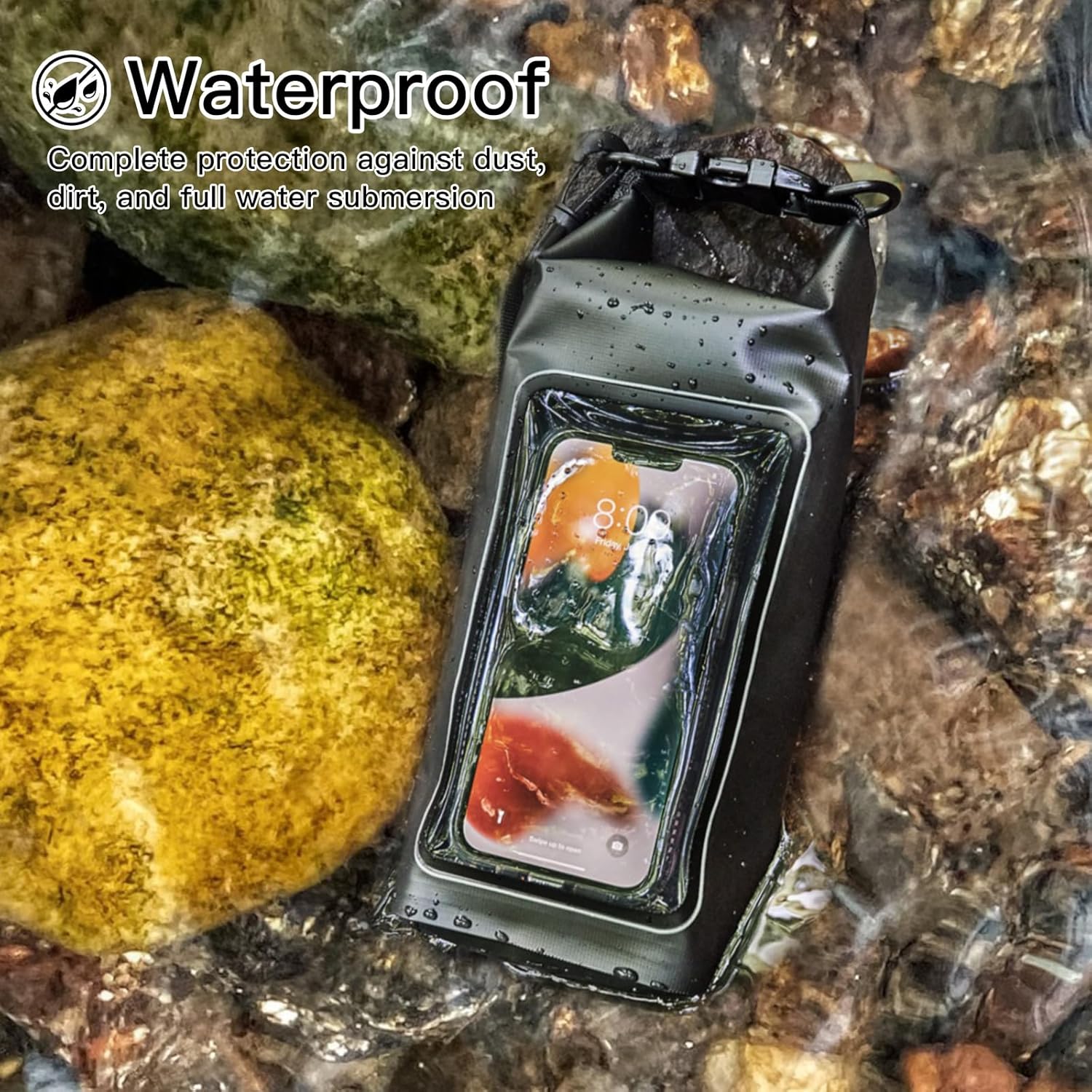 Personalized 2L Waterproof Phone Bag Backpack with Integrated Clear Phone Pouch | OFBag07