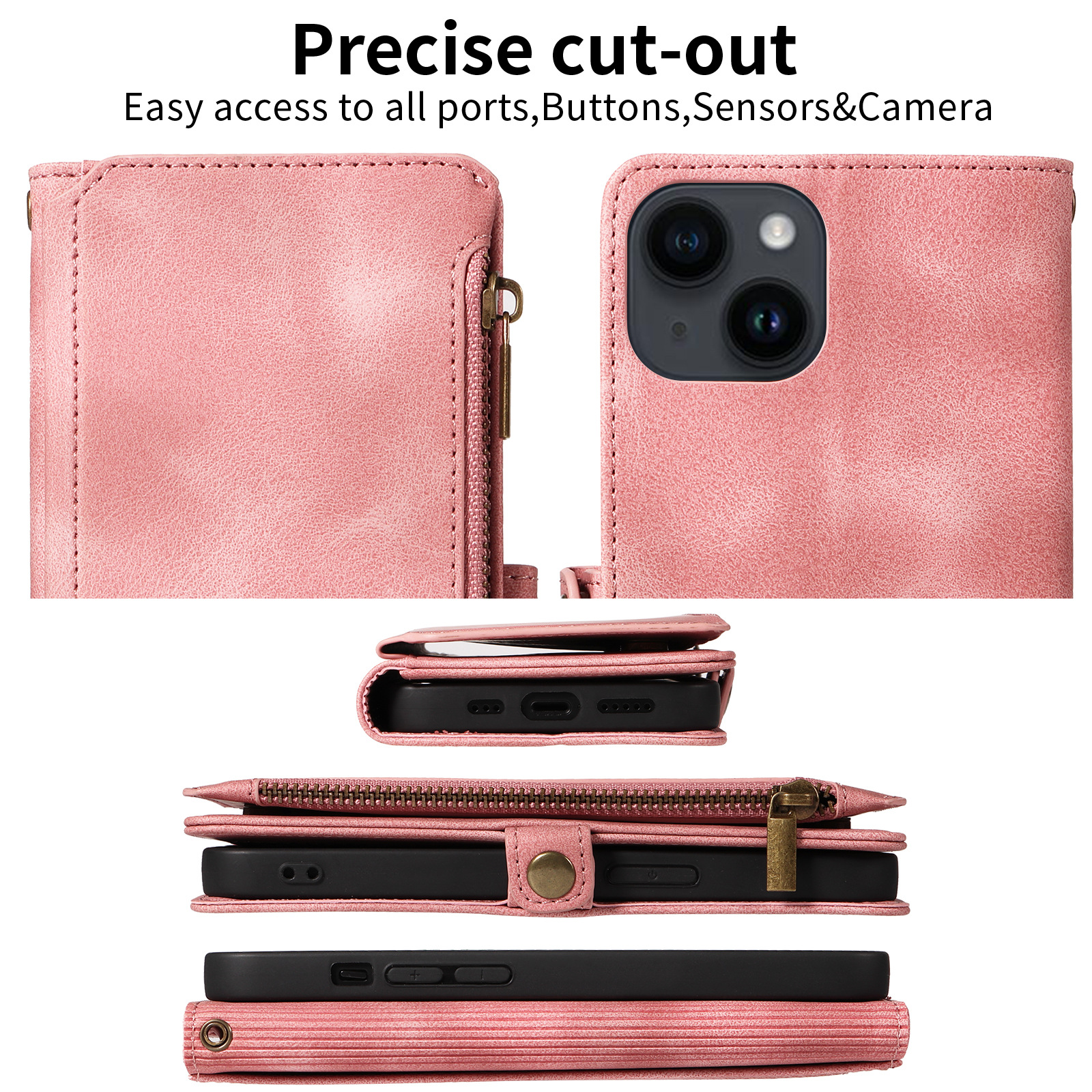 Personalised Monogram Card Holder Zipper Wallet Phone Case | OFCase116