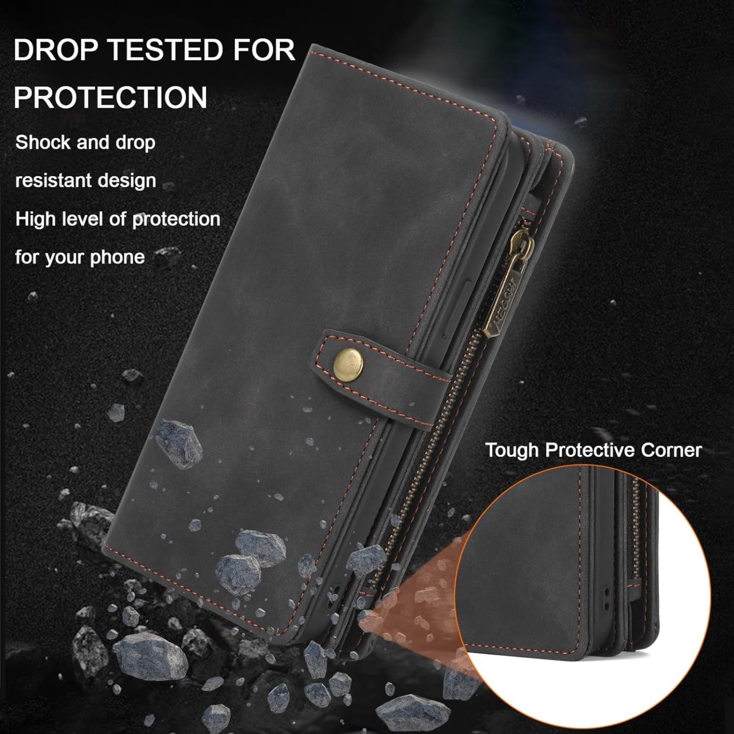 Personalised Monogram Detachable Magnetic Phone Wallet Case | OFCase133