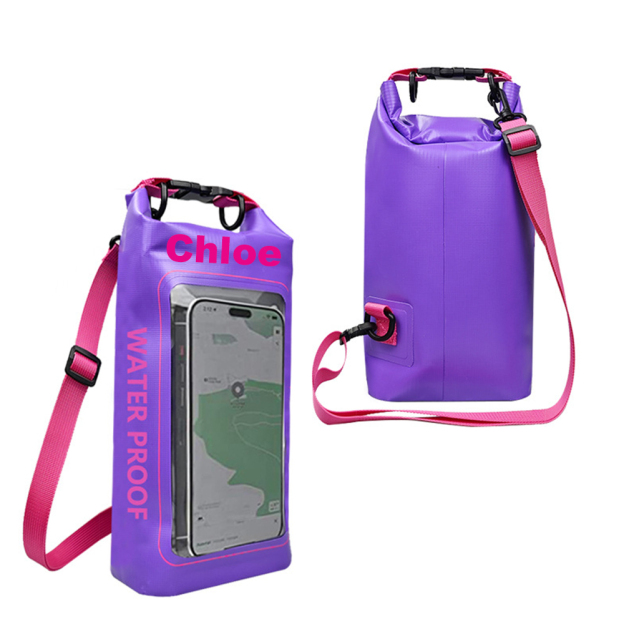 Personalized 2L Waterproof Phone Bag Backpack with Integrated Clear Phone Pouch | OFBag07