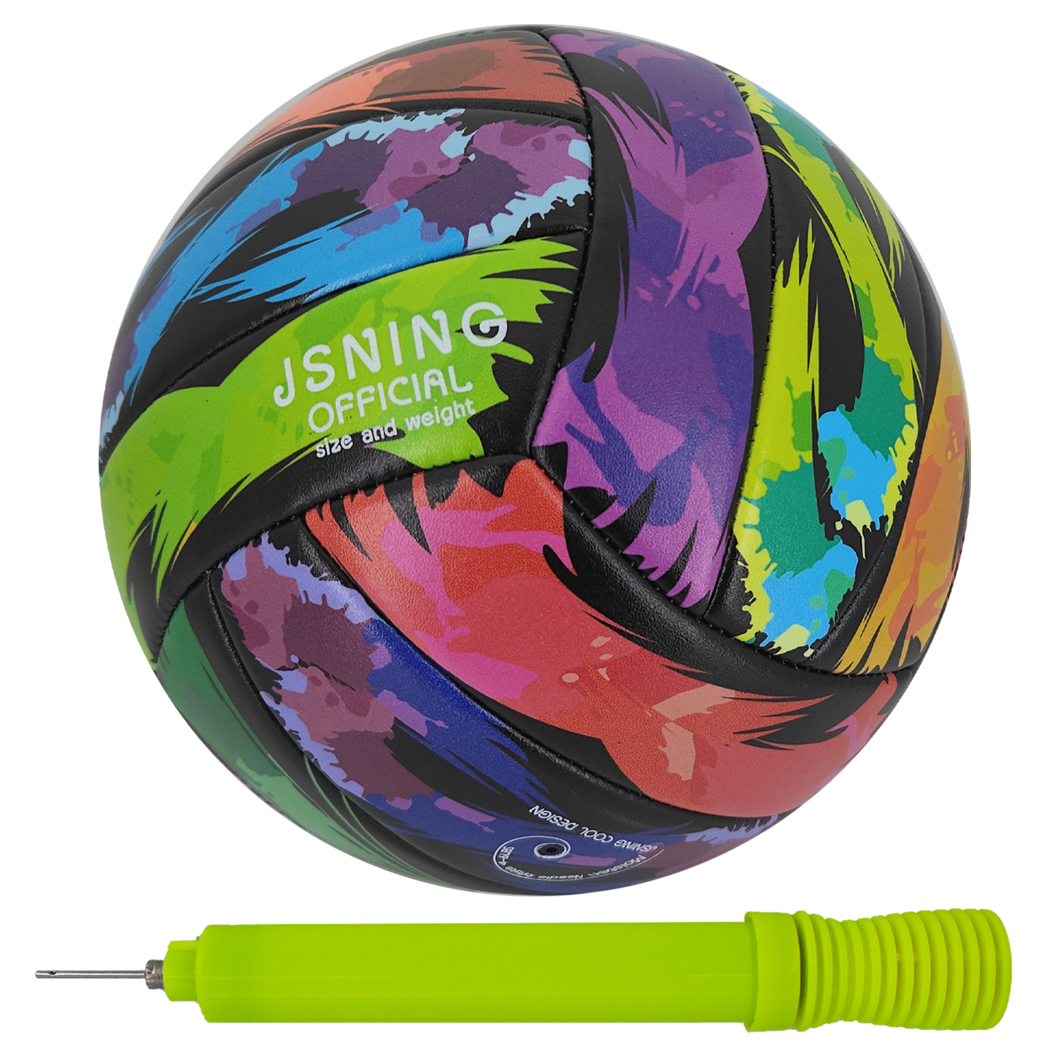 Graffiti Volleyball,Volleyball with Pump,Volleyball Soft Touch,Volley lite for Outdoor Indoor Beach Game,Official Size 5 Volleyball,Cool Cute Design