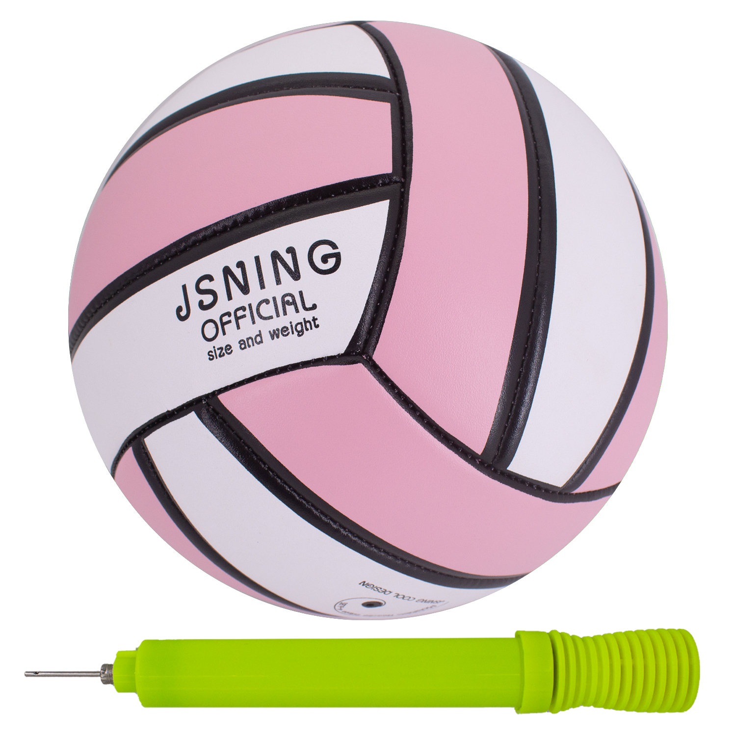 Pink White Volleyball ，Classic Minimalist Design Volleyball Soft Touch for Outdoor Indoor Beach Game Official Size 5,Volley Lite Volleyball with Pump