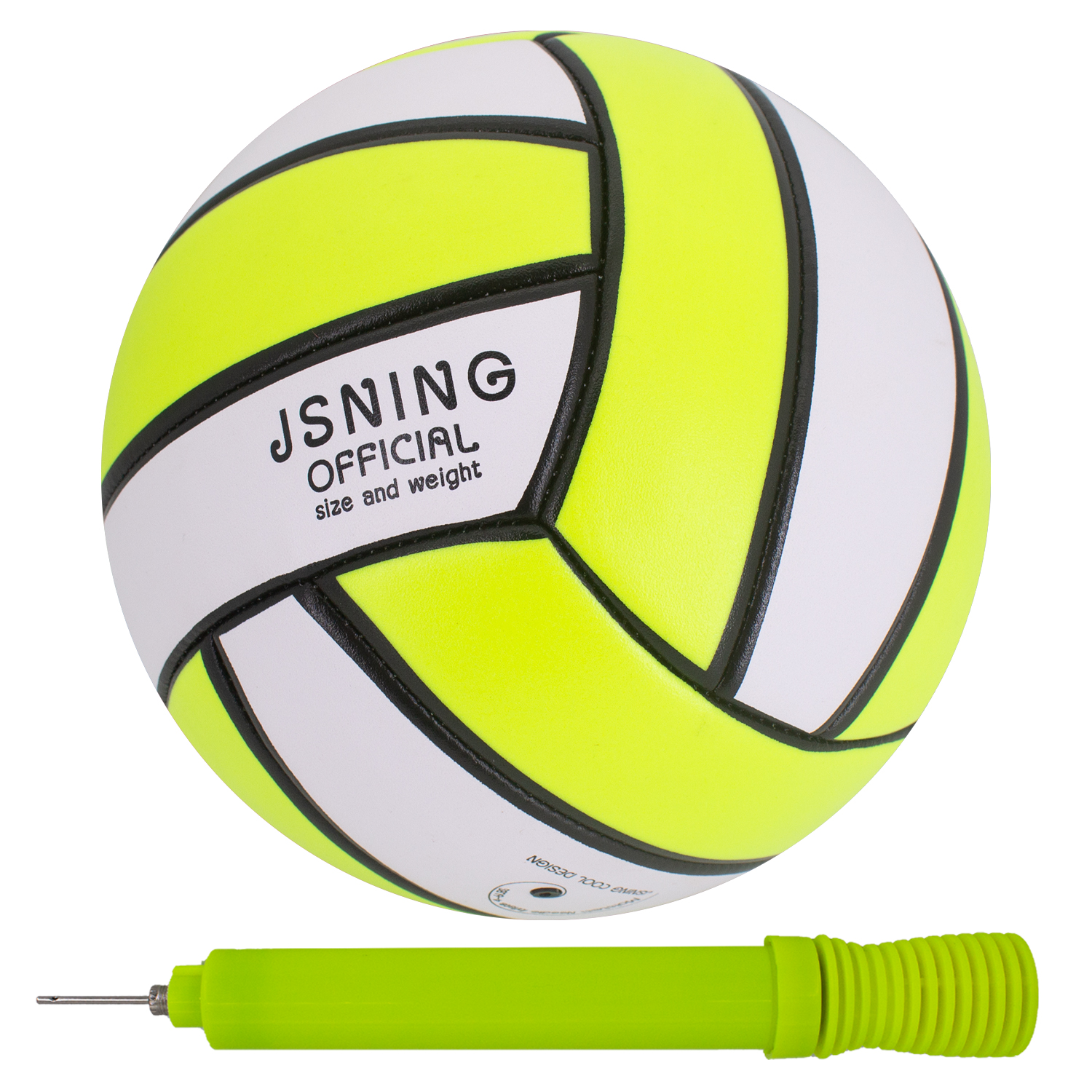 Yellow White Volleyball ，Classic Minimalist Design Volleyball Soft Touch for Outdoor Indoor Beach Game Official Size 5,Volley Lite Volleyball with Pump