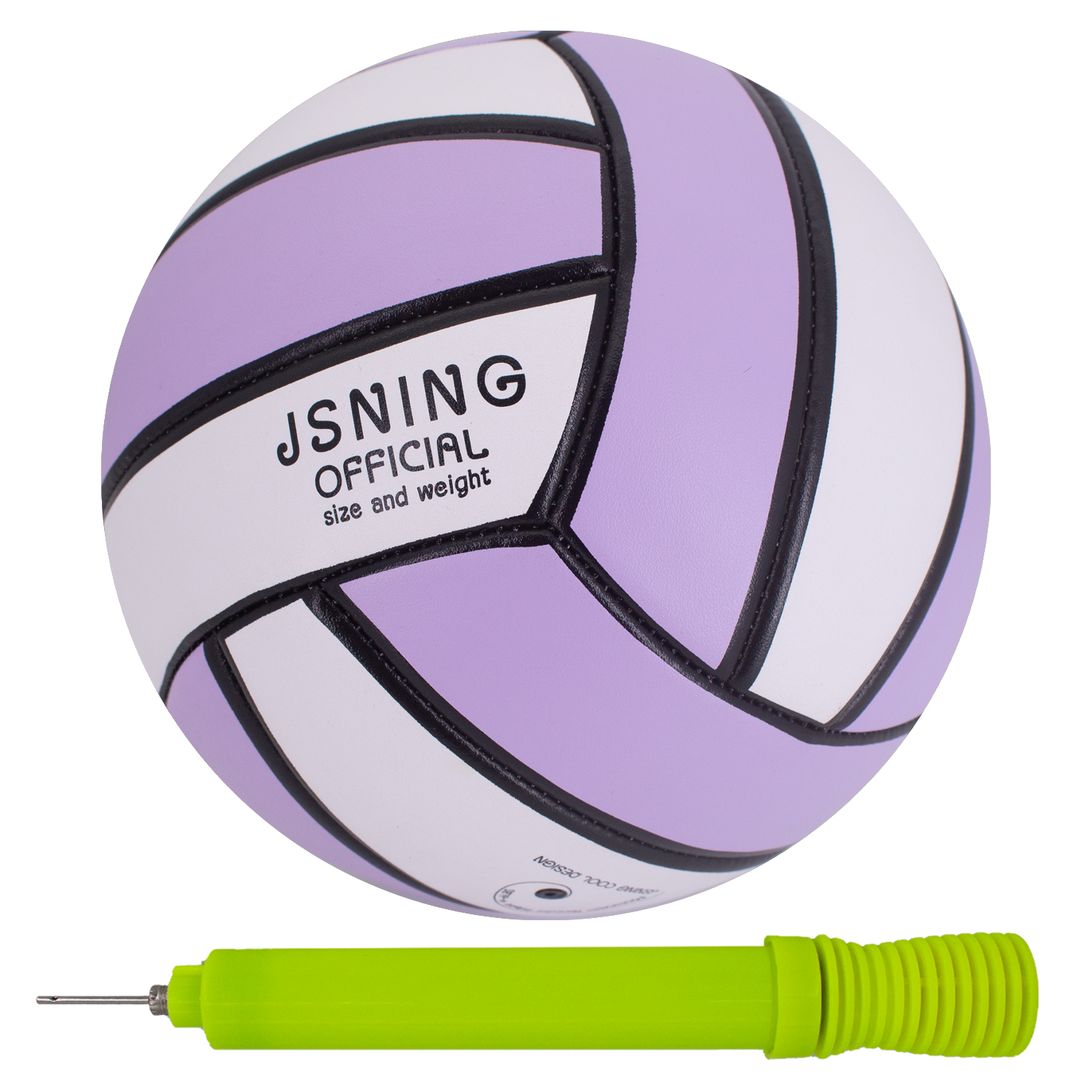 Purple White Volleyball ，Classic Minimalist Design Volleyball Soft Touch for Outdoor Indoor Beach Game Official Size 5,Volley Lite Volleyball with Pump