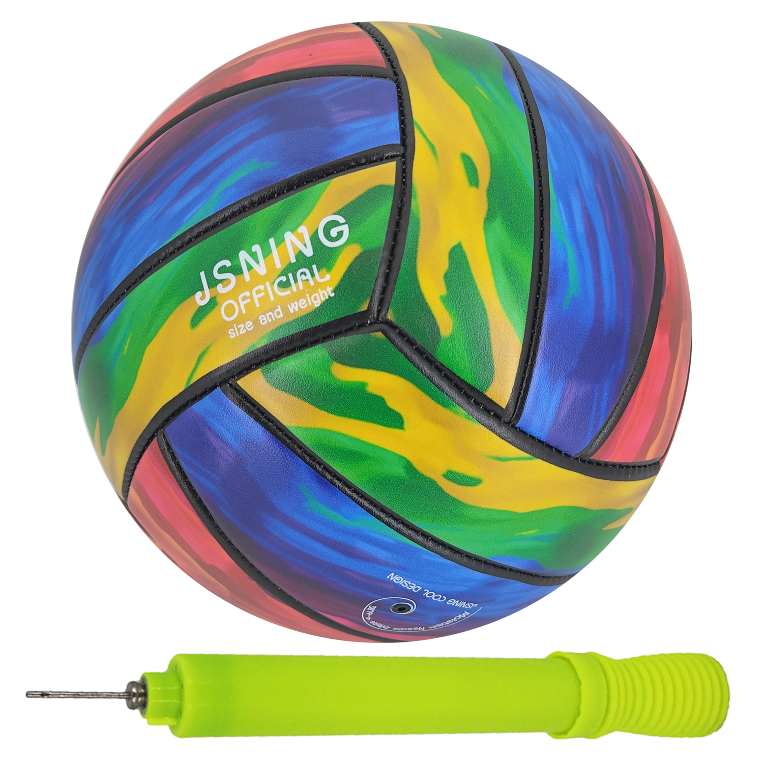 Oil Painting Volleyball,Volleyball with Pump,Volleyball Soft Touch,Volley lite for Outdoor Indoor Beach Game,Official Size 5 Volleyball,Art Cool Design