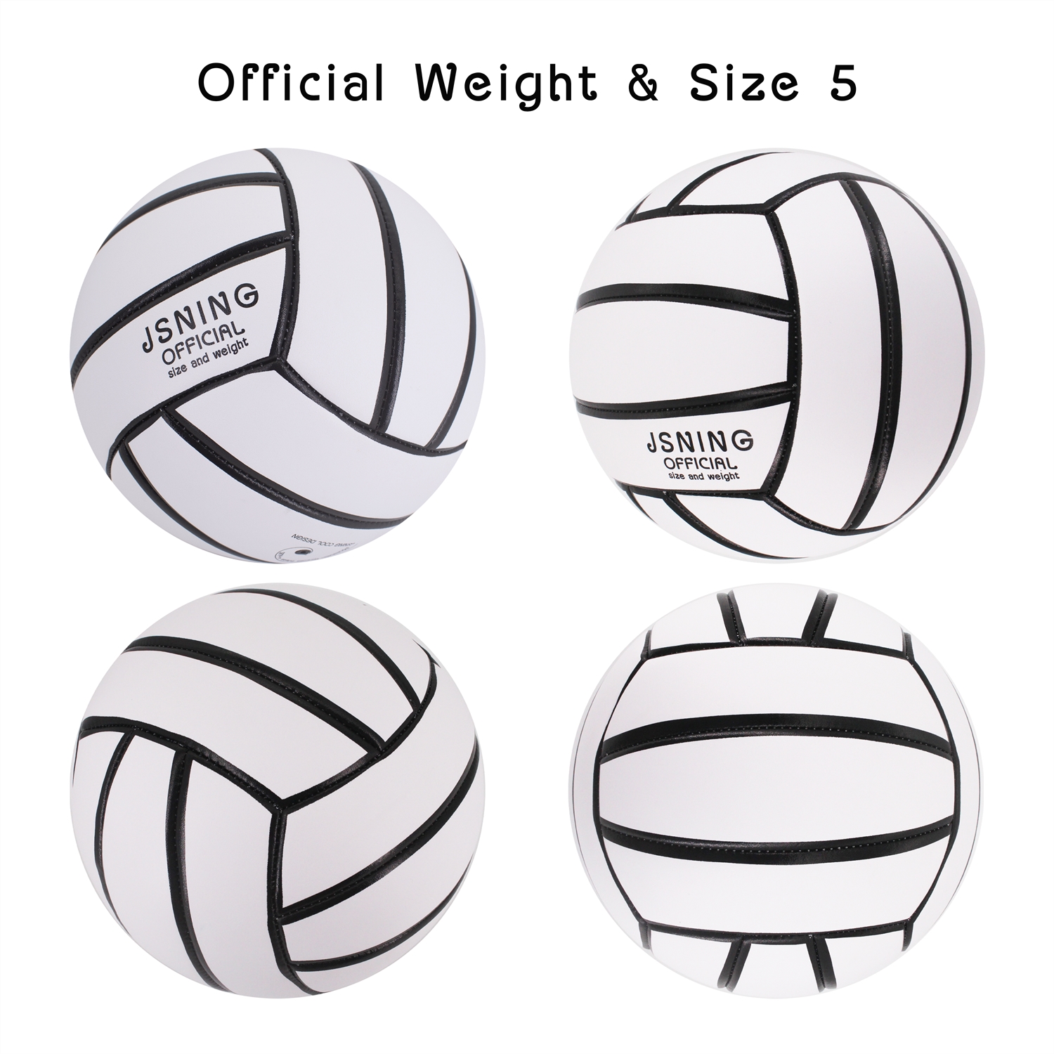 White Volleyball ，Classic Minimalist Design Volleyball Soft Touch for Outdoor Indoor Beach Game Official Size 5,Volley Lite Volleyball with Pump