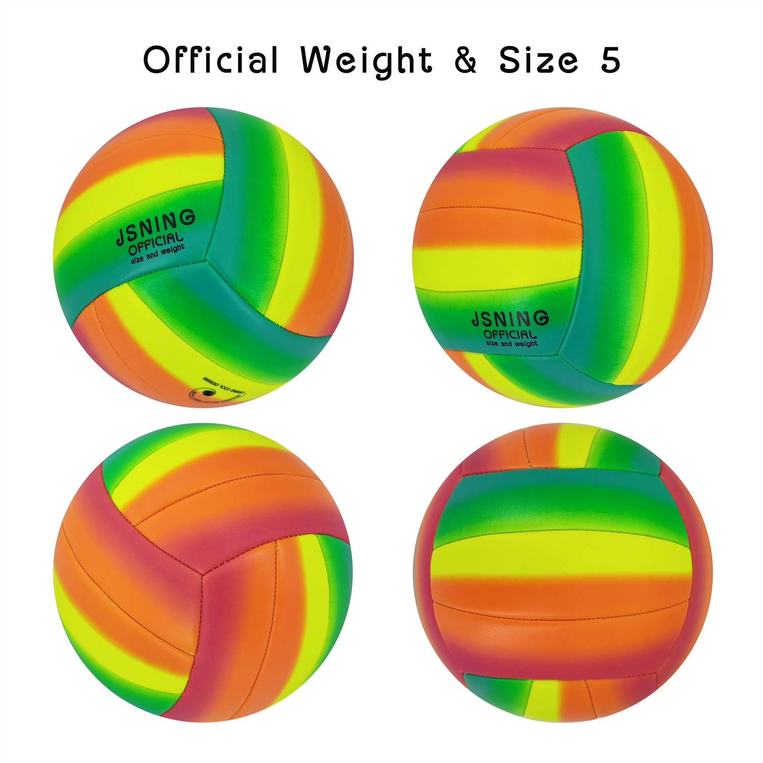 Rainbow Volleyball,Volleyball with Pump,Volleyball Soft Touch,Volley lite for Outdoor Indoor Beach Game,Official Size 5 Volleyball,Cute Cool Design
