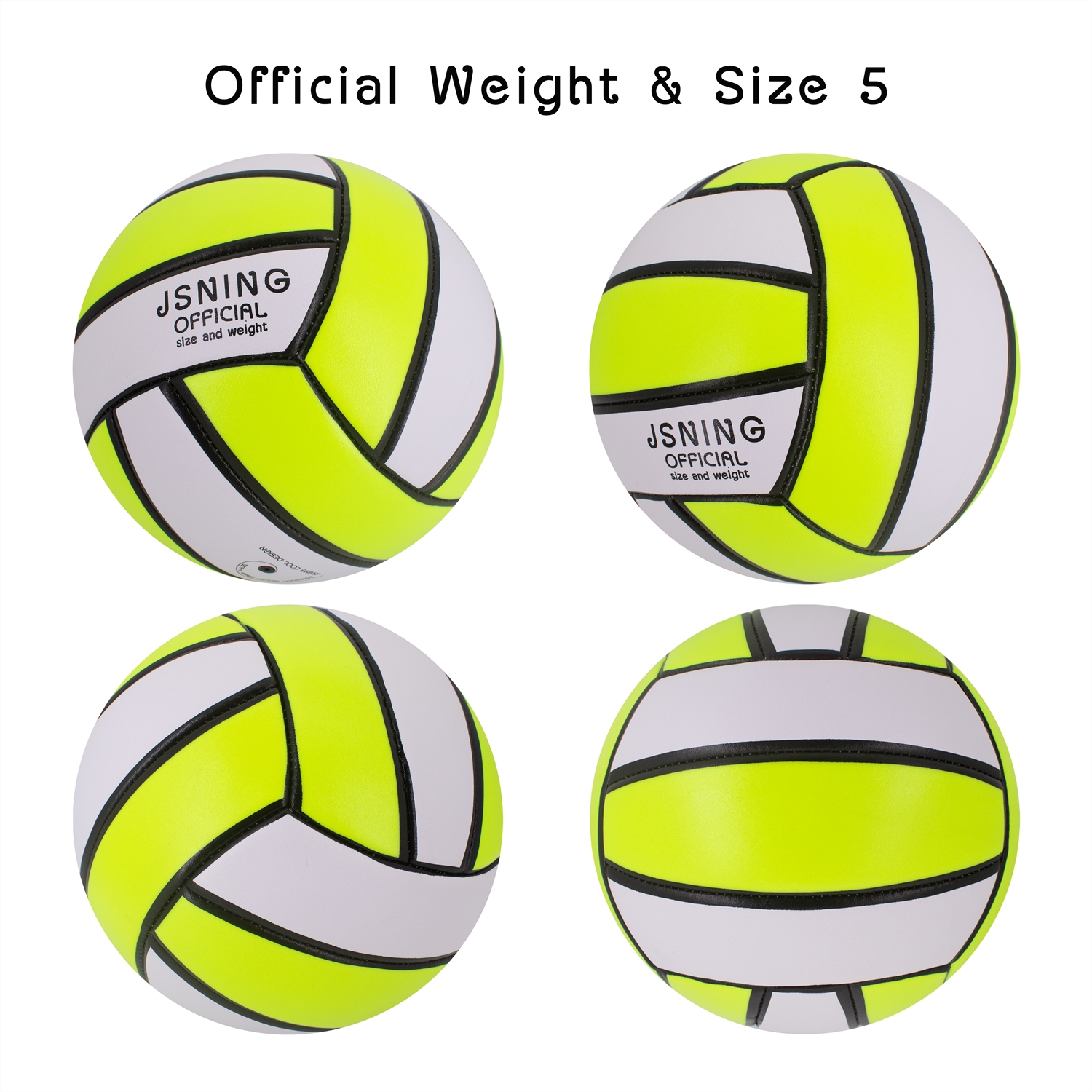Yellow White Volleyball ，Classic Minimalist Design Volleyball Soft Touch for Outdoor Indoor Beach Game Official Size 5,Volley Lite Volleyball with Pump