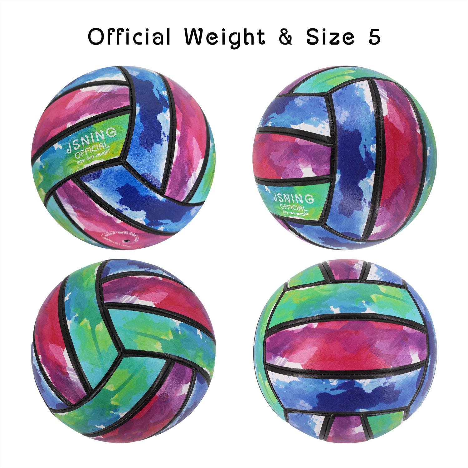 Watercolor Volleyball,Volleyball with Pump,Volleyball Soft Touch,Volley lite for Outdoor Indoor Beach Game,Official Size 5 Volleyball,Cool Cute Design