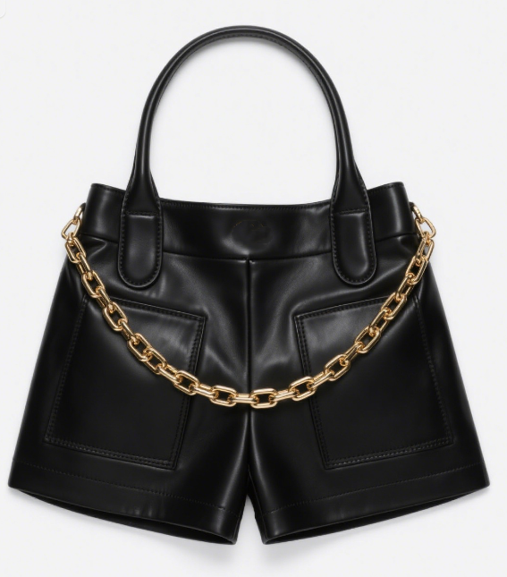 Short leather pants handbag