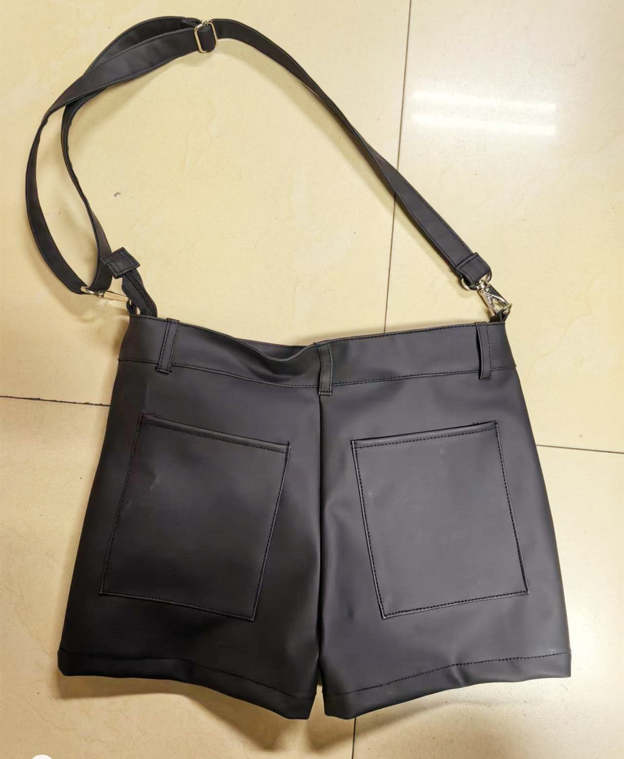 Short leather pants handbag