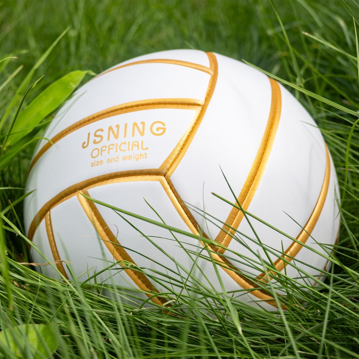 Golden White  Volleyball ，Classic Minimalist Design Volleyball Soft Touch for Outdoor Indoor Beach Game Official Size 5,Volley Lite Volleyball with Pump