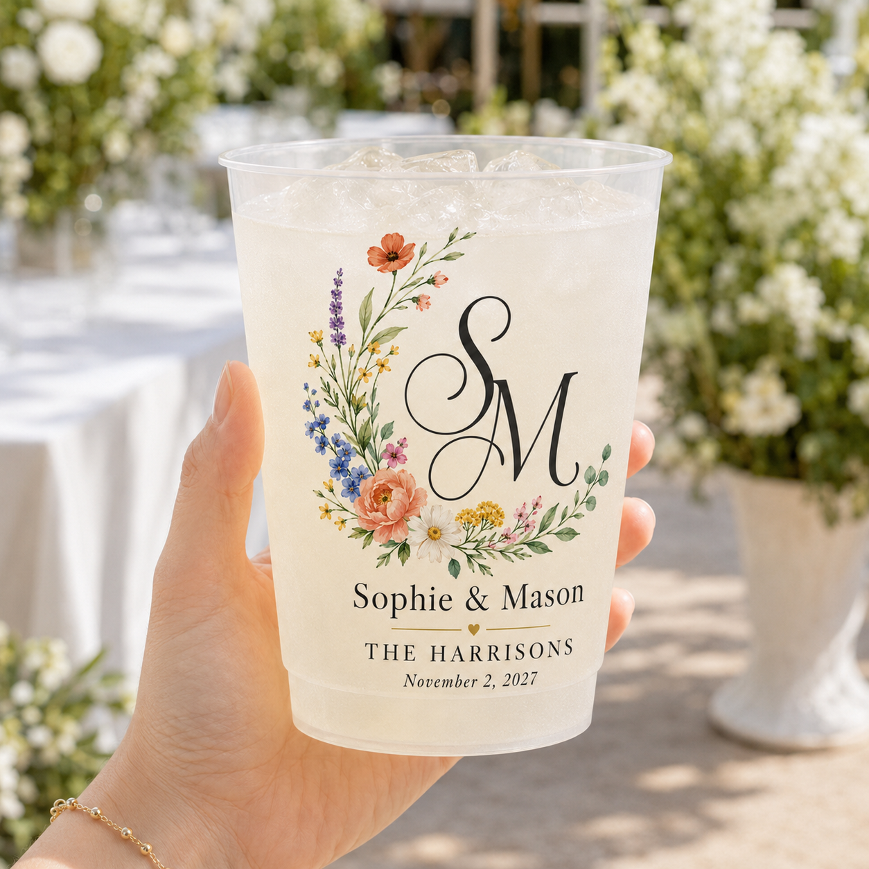 Personalized Birthday Photo Cups, Tropical Birthday Cups, Custom Frosted Plastic Cups, Beach Party Drinkware, Pool Party Favors, Summer Birthday Cups