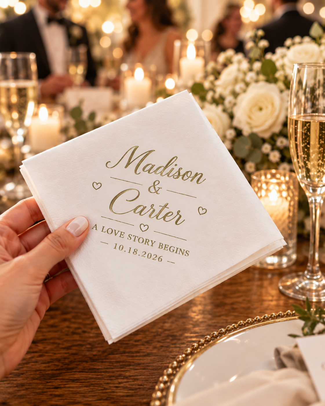 Personalized Bachelorette Napkins, Custom Cocktail Party Napkins, Bridal Shower Table Decor, Bride Weekend Favors, Custom Paper Napkins