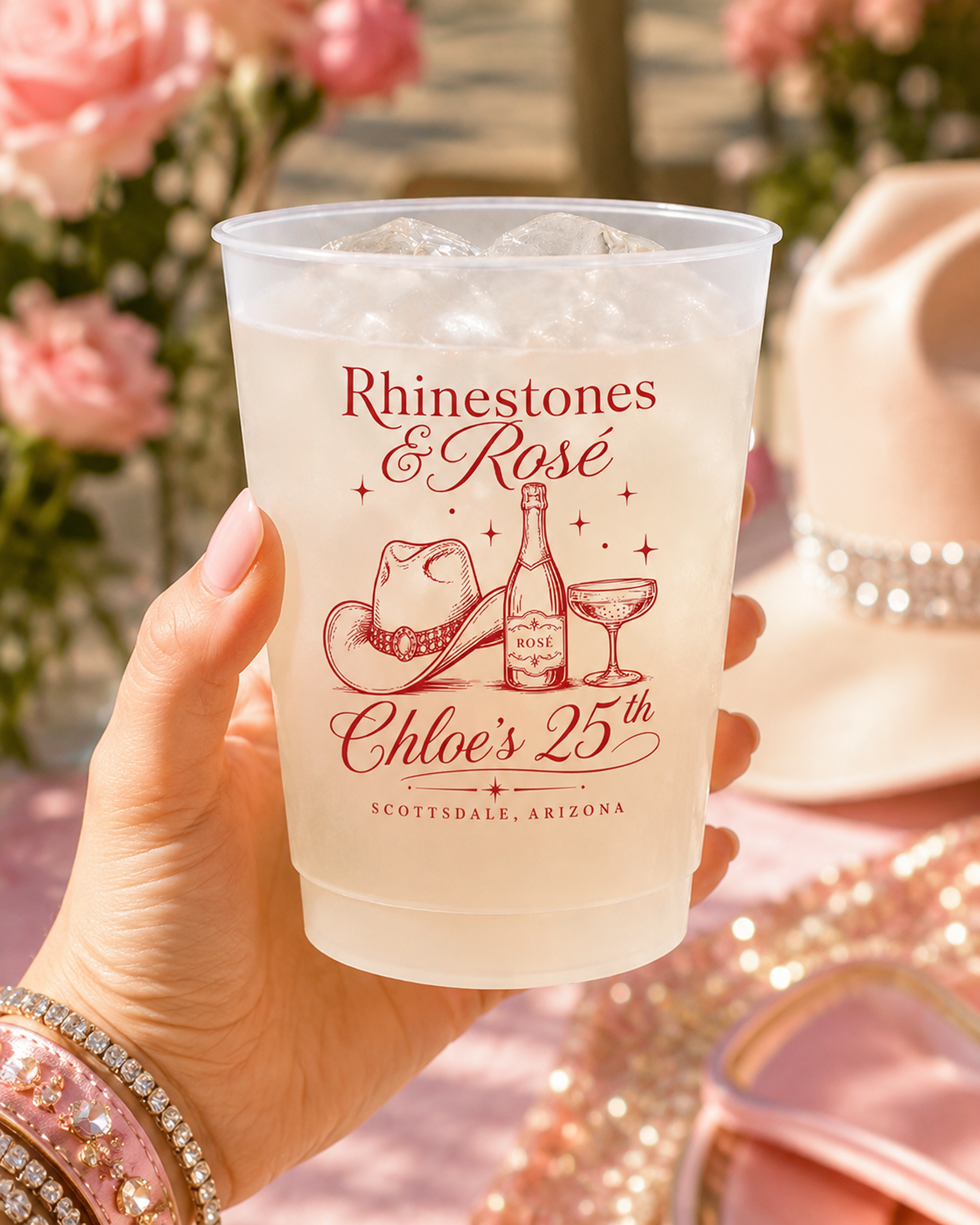 Personalized Birthday Photo Cups, Tropical Birthday Cups, Custom Frosted Plastic Cups, Beach Party Drinkware, Pool Party Favors, Summer Birthday Cups