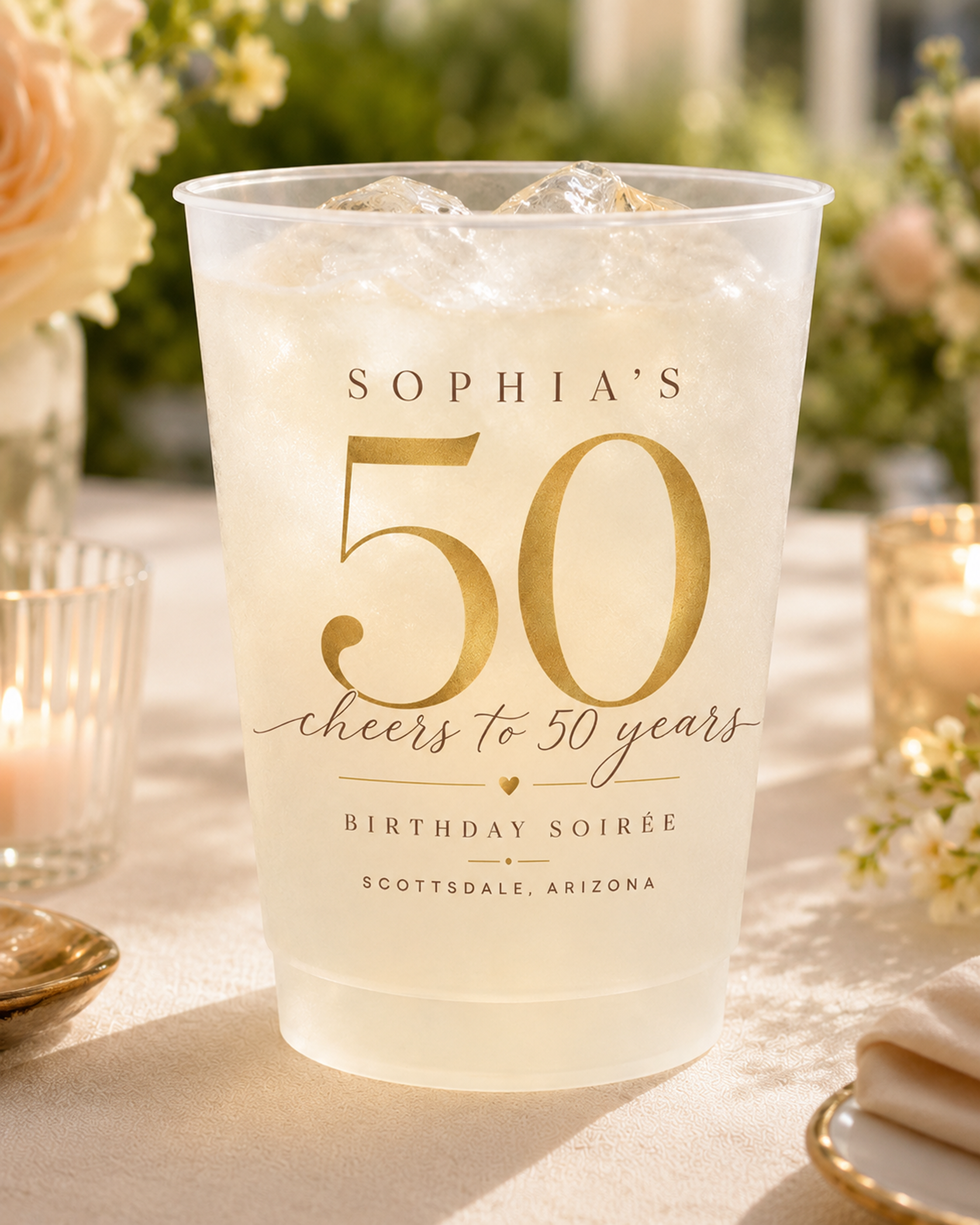 Personalized Birthday Photo Cups, Tropical Birthday Cups, Custom Frosted Plastic Cups, Beach Party Drinkware, Pool Party Favors, Summer Birthday Cups