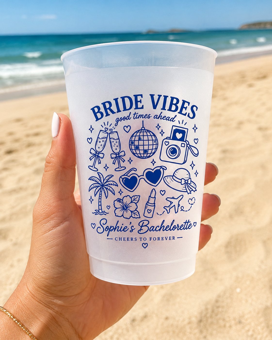Coastal Cowgirl Bachelorette Cups, Beach Bach Frosted Drinkware, Western Bride Tribe Favors, Tropical Girls Weekend Party Cups, Cowgirl Bach
