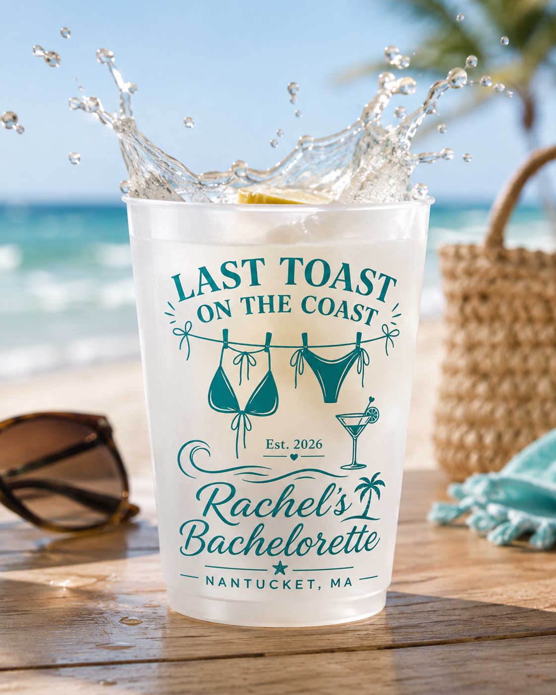 Coastal Cowgirl Bachelorette Cups, Beach Bach Frosted Drinkware, Western Bride Tribe Favors, Tropical Girls Weekend Party Cups, Cowgirl Bach