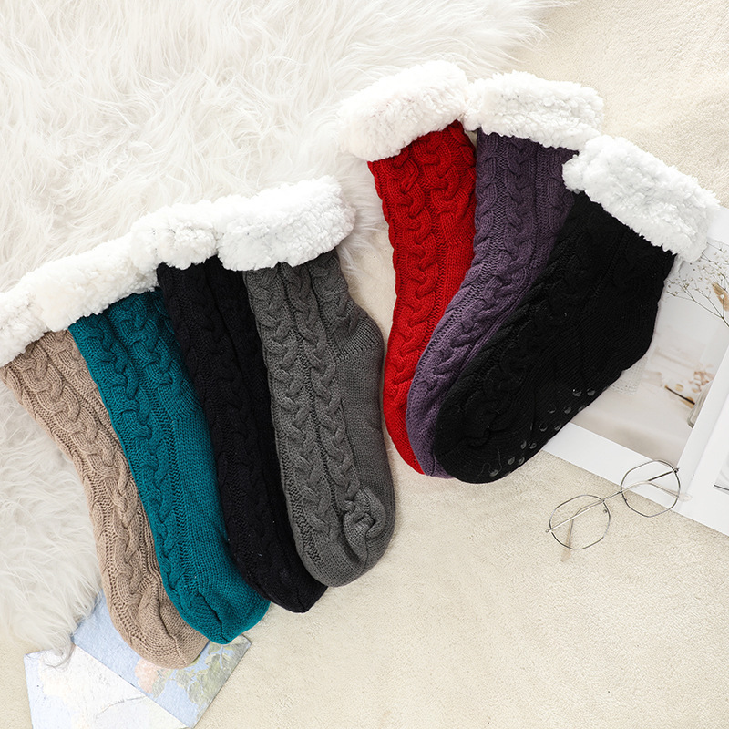 🔥Early Christmas SALE🔥Ultra-thick Cashmere Slipper Home Socks-Solid color