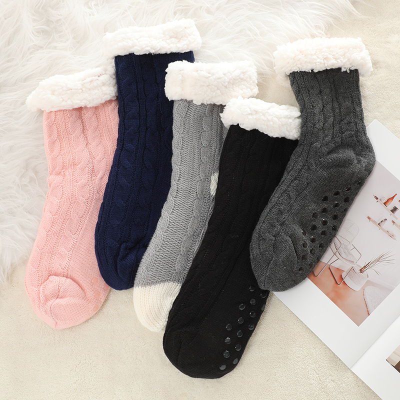 🔥Early Christmas SALE🔥Ultra-thick Cashmere Slipper Home Socks-stripe