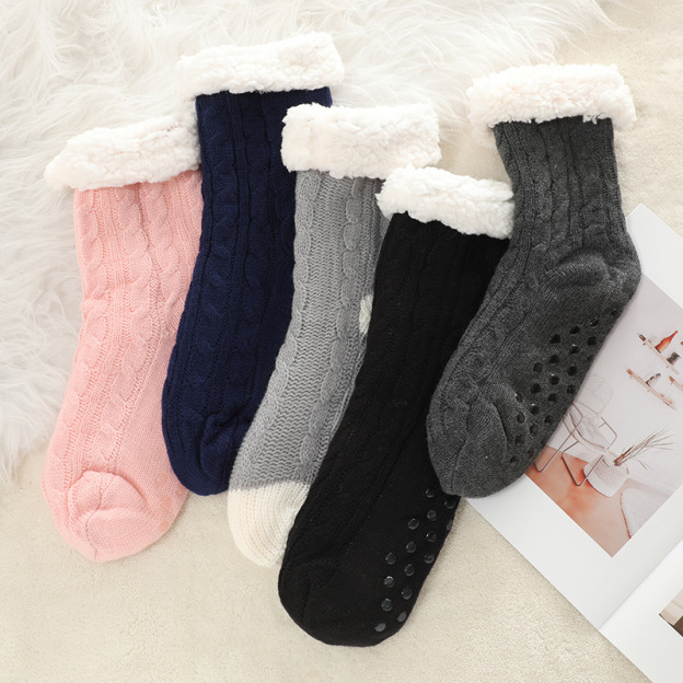 🔥Early Christmas SALE🔥Ultra-thick Cashmere Slipper Home Socks-stripe