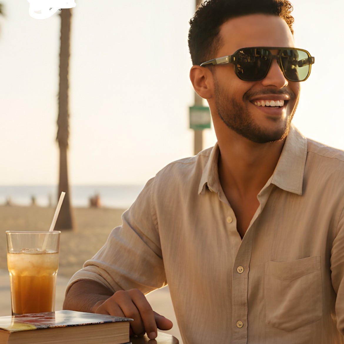 Retro double-beam square-frame aviator sunglasses