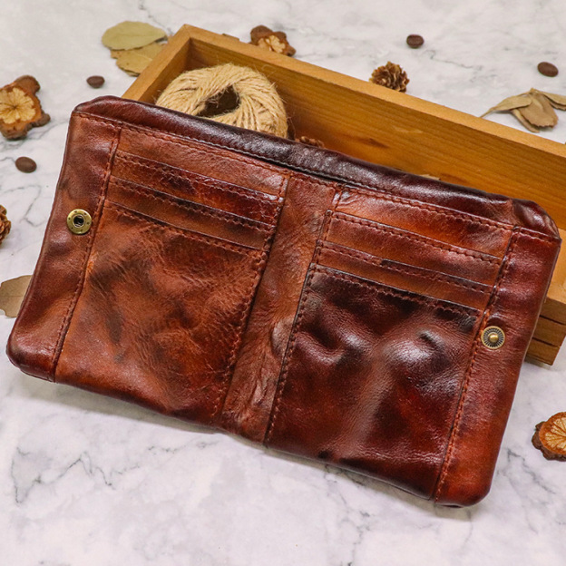 Handmade cowhide wallet vintage wallet