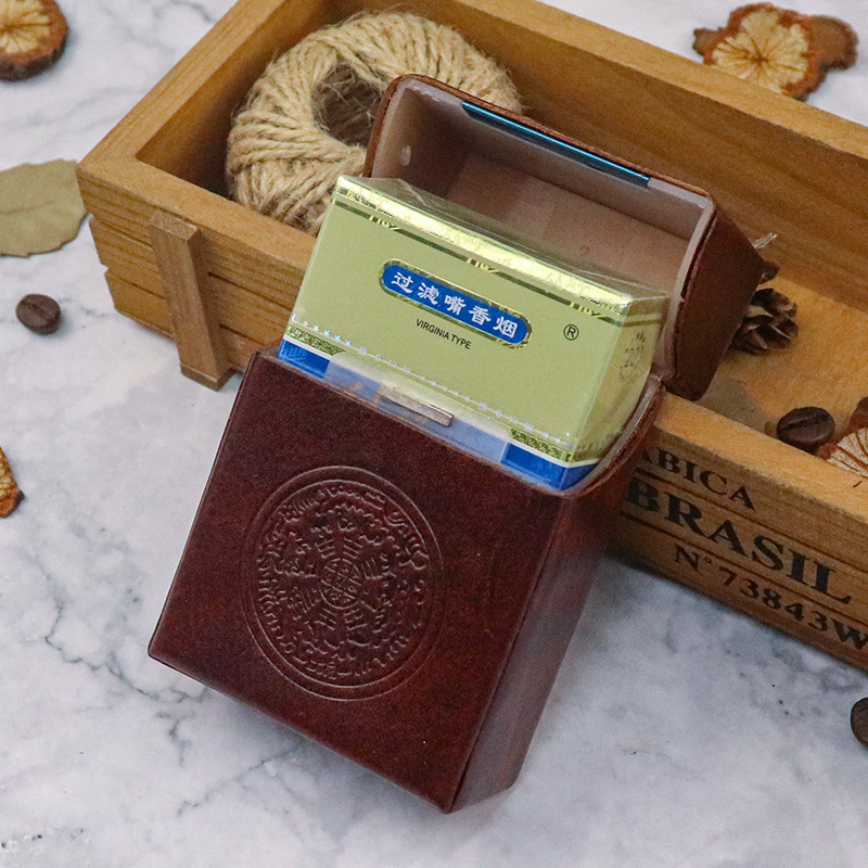 Top layer cowhide genuine leather cigarette case