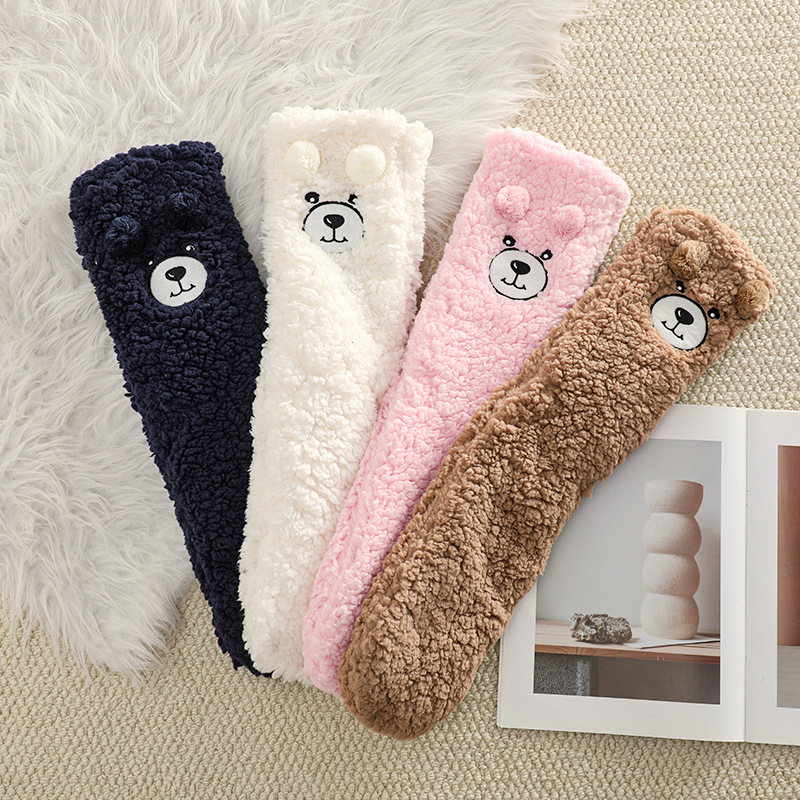 🔥Early Christmas SALE🔥Ultra-thick Cashmere Slipper Home Socks-Bear