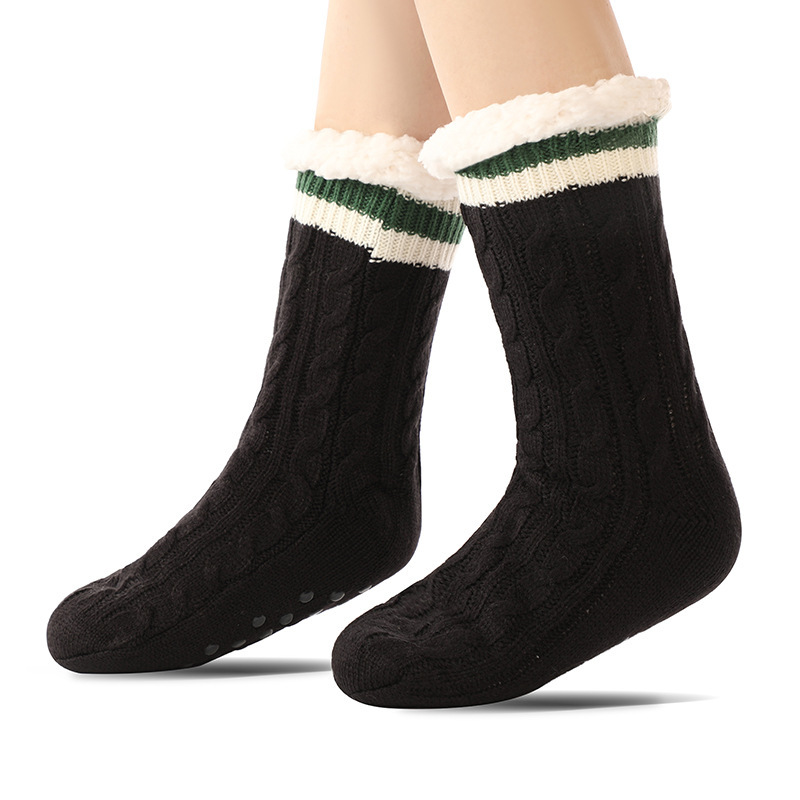 🔥Early Christmas SALE🔥Ultra-thick Cashmere Slipper Home Socks-stripe