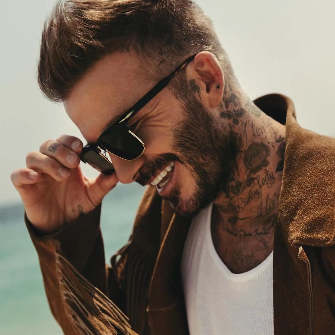 Classic gold-rimmed square sunglasses