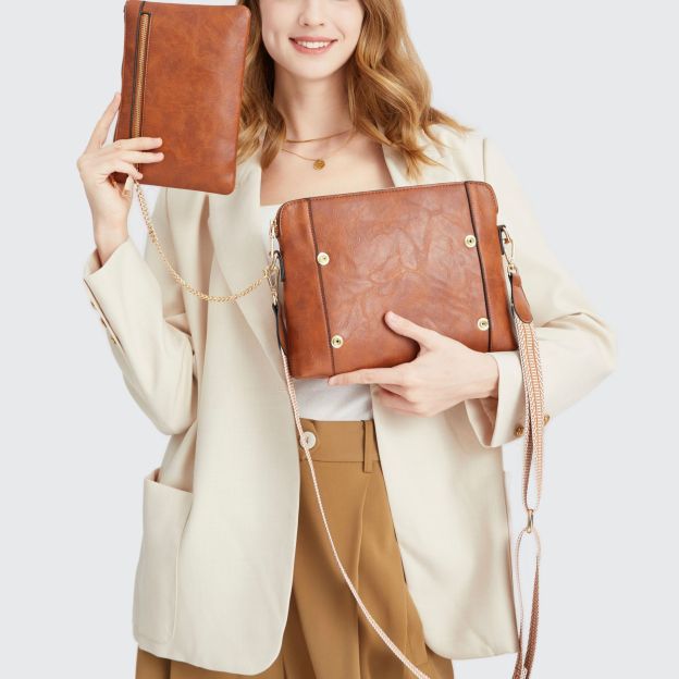 Multifunctional Crossbody Shoulder Bag Wallet Removable Bohemian Wide Shoulder Strap