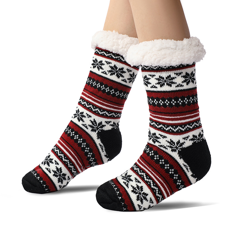 🔥Early Christmas SALE🔥Ultra-thick Cashmere Slipper Home Socks-snowflake