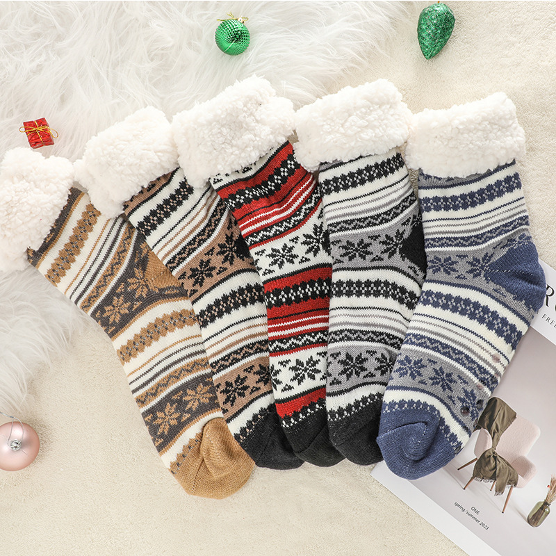 🔥Early Christmas SALE🔥Ultra-thick Cashmere Slipper Home Socks-snowflake