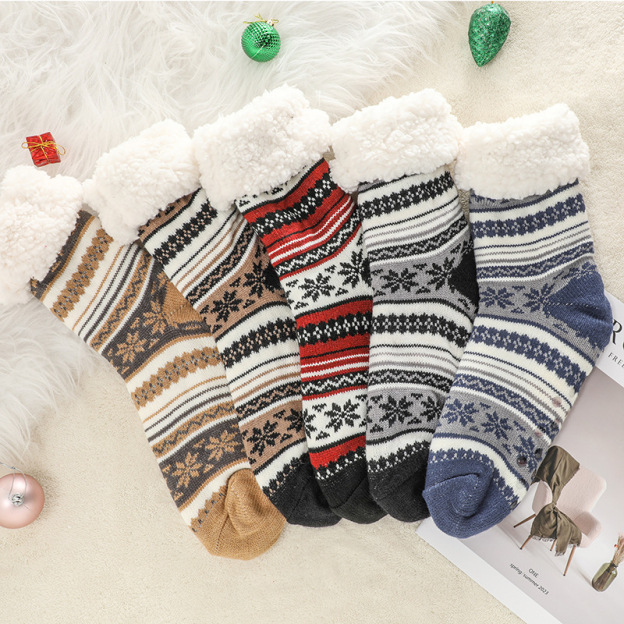 🔥Early Christmas SALE🔥Ultra-thick Cashmere Slipper Home Socks-snowflake