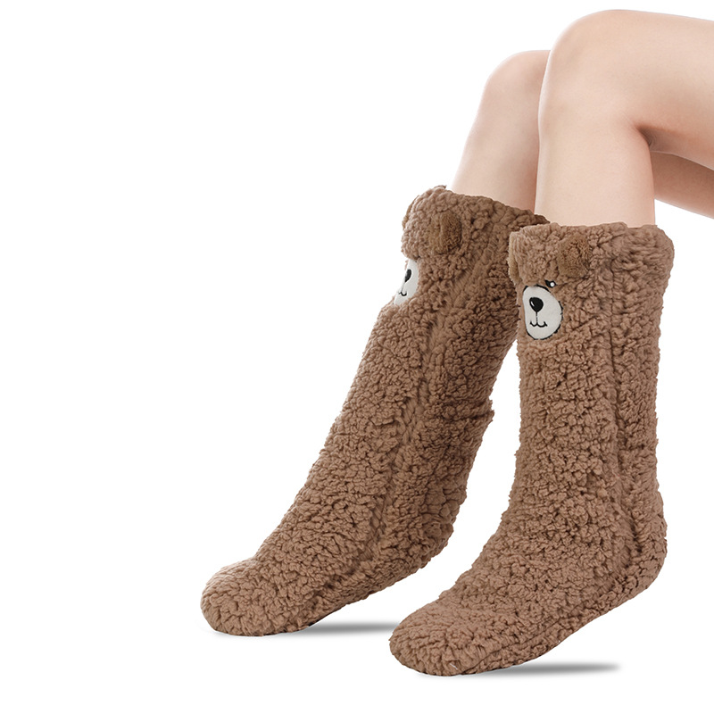 🔥Early Christmas SALE🔥Ultra-thick Cashmere Slipper Home Socks-Bear