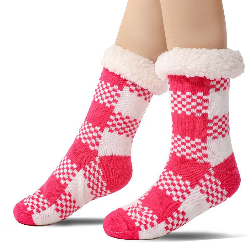 🔥Early Christmas SALE🔥Ultra-thick Cashmere Slipper Home Socks-Plaid pattern