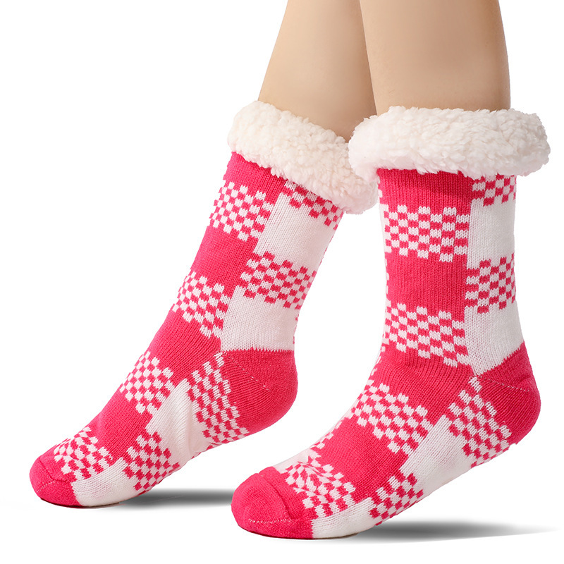 🔥Early Christmas SALE🔥Ultra-thick Cashmere Slipper Home Socks-Plaid pattern